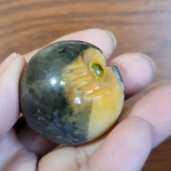 Vintage Italian Hand Carved Alabaster Baby Owl Figurine - Picture 4 of 6